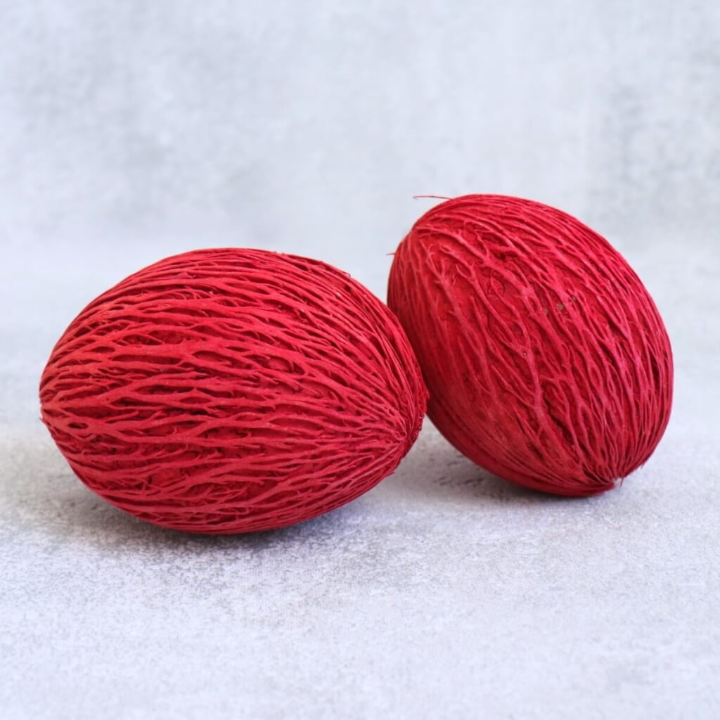 Sušený ořech Mintola ball – červená, přírodní dekorace pro vánoční a sezónní aranžmá